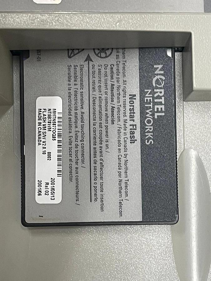 Used Norstar Flash NTAB2455 W/ NT5B78WM Flash VM Card and Power Adapter