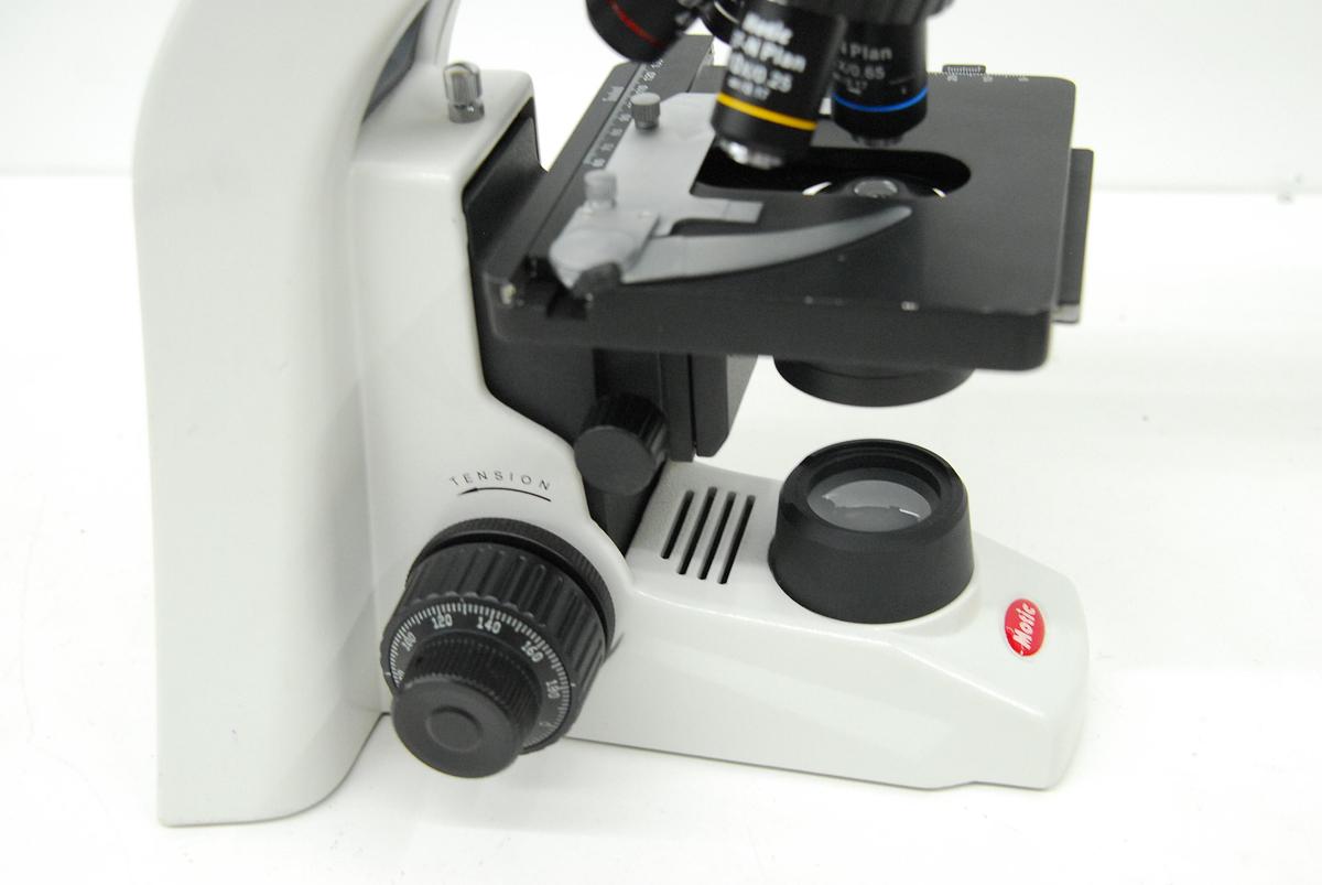 Used Motic BA210 Binocular Microscope W/ EF-N Plan 4/10/40/100 Objectives