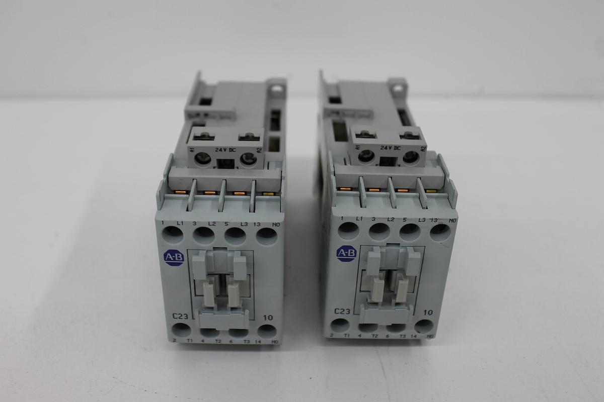 Used Allen Bradley 100-C23Z*10 Ser C IEC Contactor 23A 3-Pole 24VDC Coil LOT OF 2