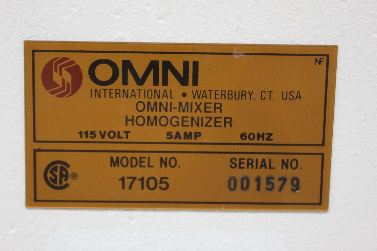 Used Omni-Mixer 17105 Laboratory Homogenizer Variable Speed 500-18000 RPM