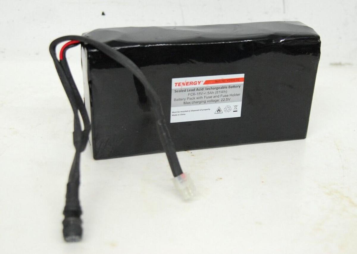 Used Tenergy 42002-02 42-1030 Sealed Lead Acid Rechargeable Battery FC6-18V-4.5Ah