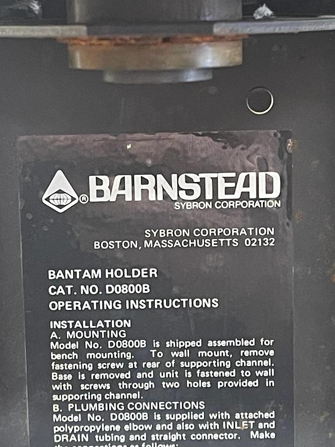 Used BARNSTEAD BANTAM HOLDER MODEL D0800B