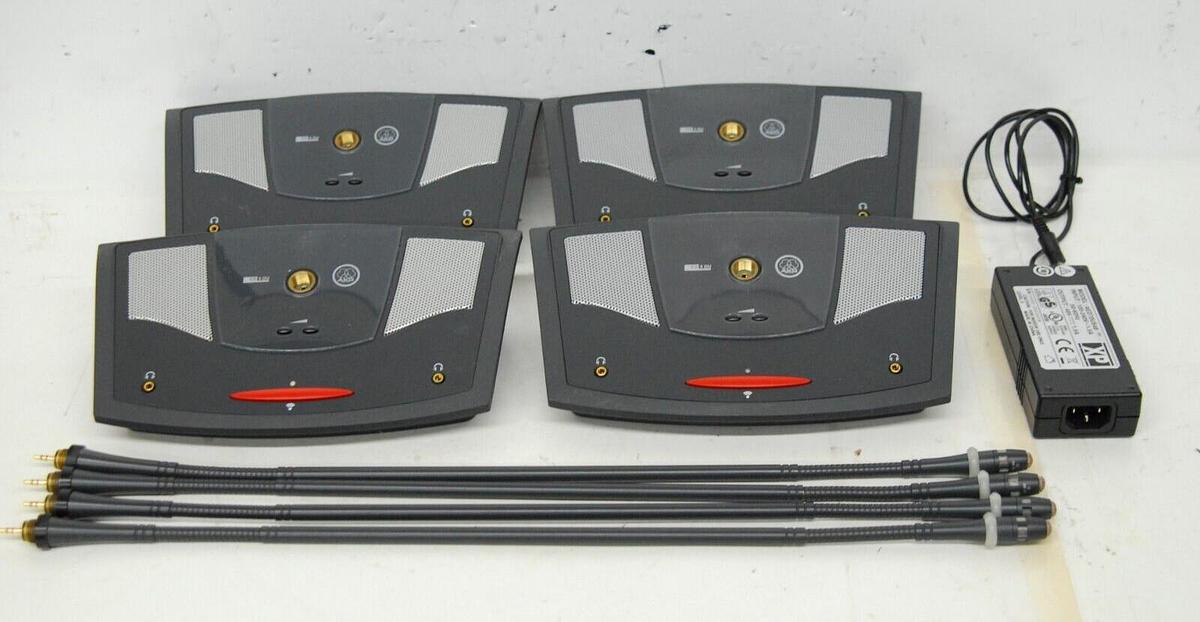 Used AKG CS5 DU Conference Delegate Base Unit W/ Microphone, 1x AC Adapter - Lot of 4