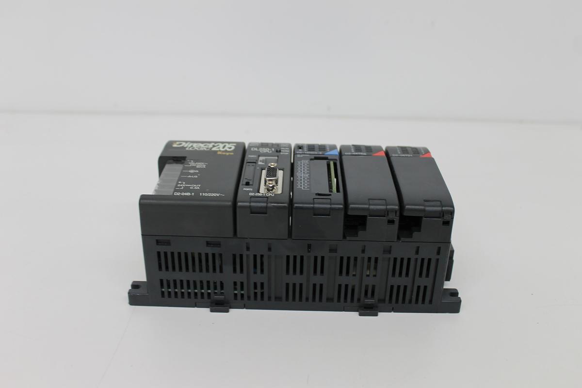 Used Direct Logic 205 w/ DL250-1 CPU + D2-16ND3, D2-04TRS, D2-08TD1 Modules LOT OF 2