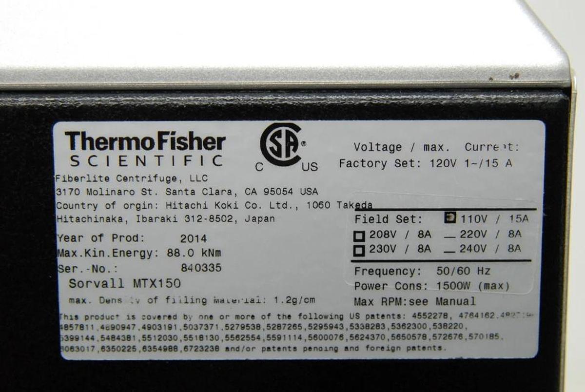 Used Thermo Scientific Sorvall MTX 150 Micro-Ultracentrifuge (Chills to 0C)  cyberjoes