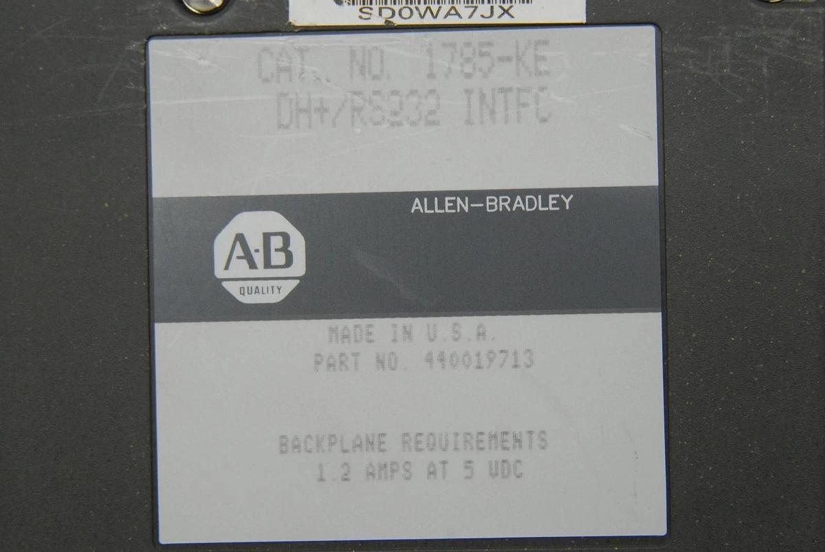 Used Allen-Bradley 1785-KE DH+/RS232 INTFC Interface Module