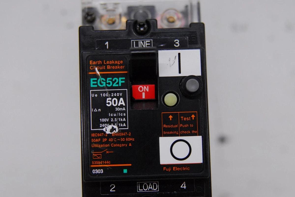Used Fuji EG52F 2P 50A 30mA Earth Leakage Circuit Breaker