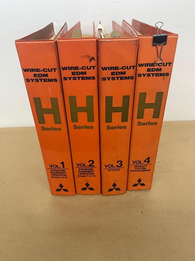 Used Mitsubishi Wire-Cut EDM Systems H Series Manuals Volumes 1-4