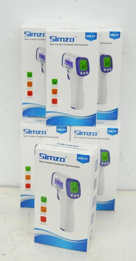 Used Simzo HW-F7 Non-Contact Forehead Thermometer San Jamar THDG986 - 3 Color Display