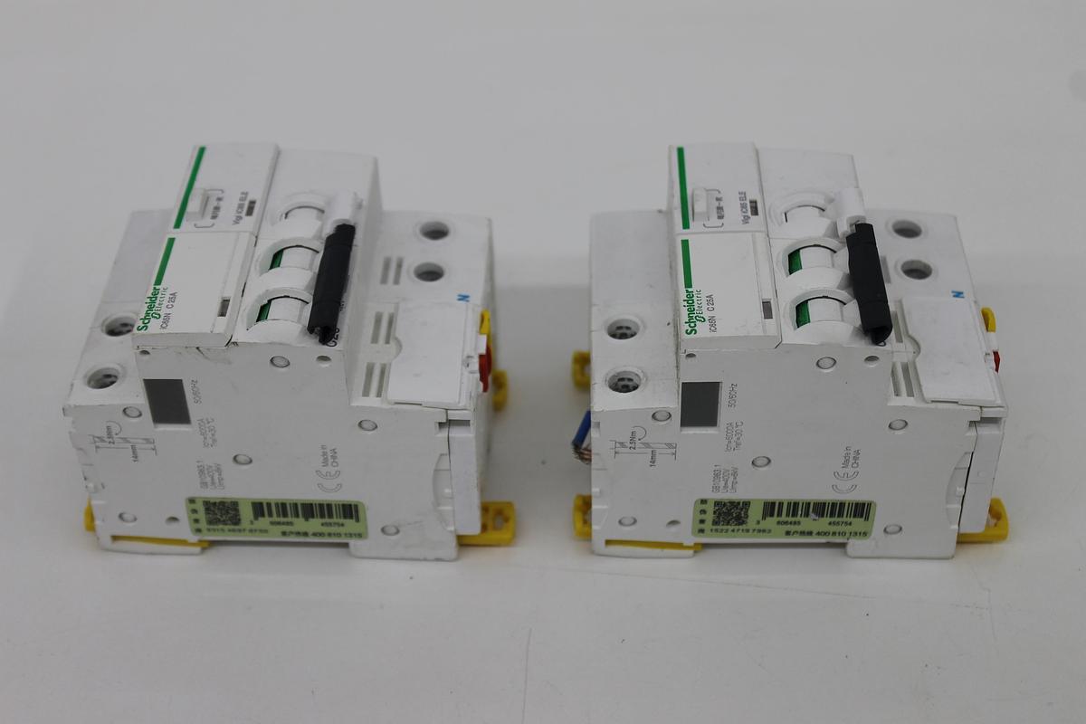 Used Schneider iC65N + iC65 ELE Circuit Breakers LOT OF 2
