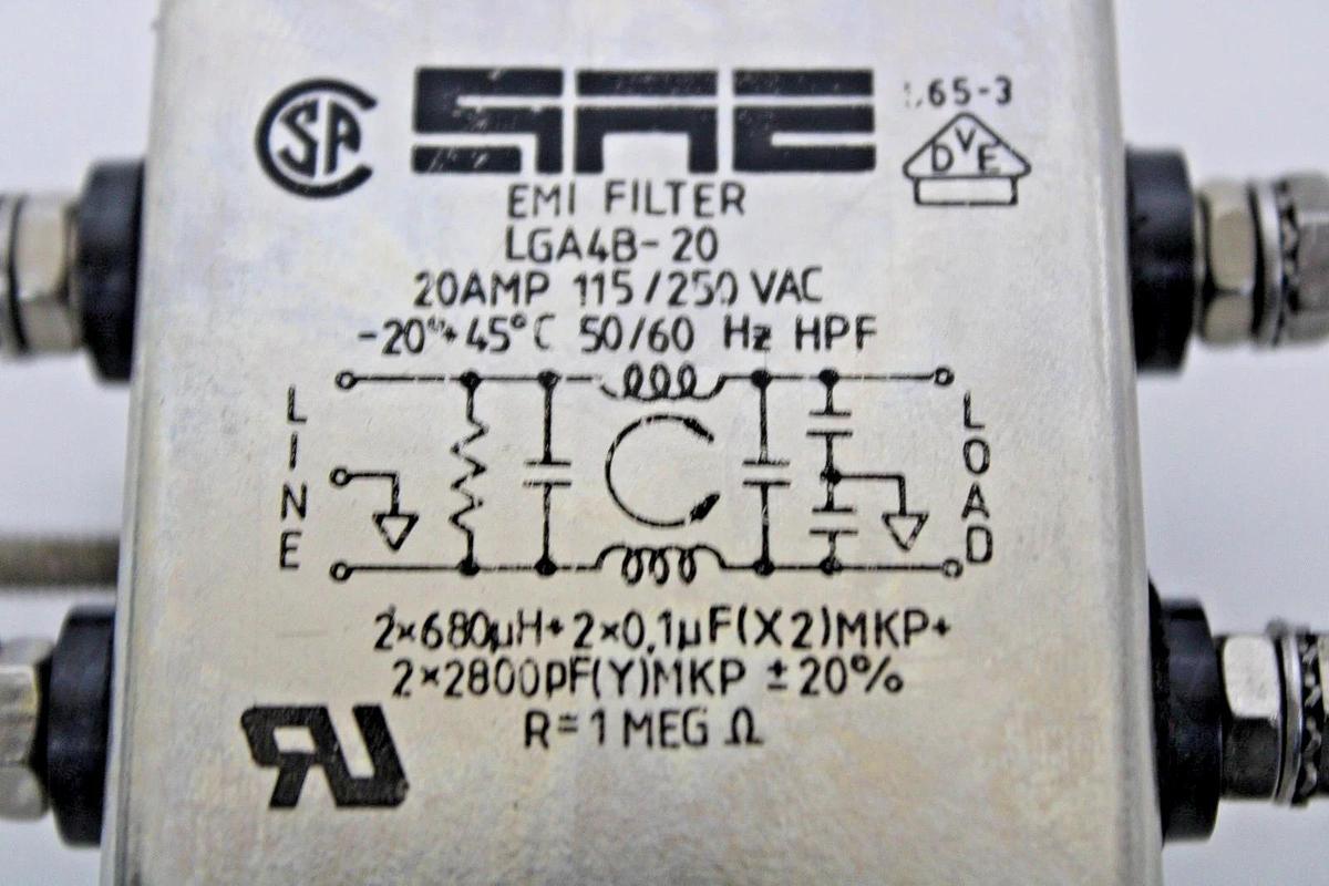 Used SAE EMI Filter LGA4B-20 20A 115/250VAC
