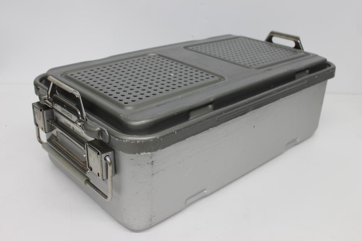 Used V Mueller Genesis Sterilization Box 12"x21"x6" / Filter Holders, Basket