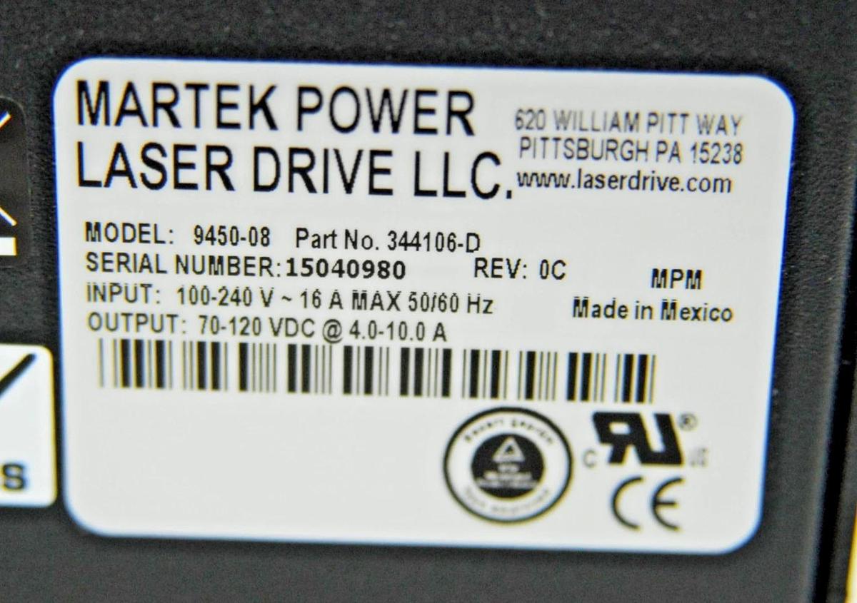 Used JDSU 2211D-015SLBD Air-Cooled Argon Laser W/ Martek 9450-08 Power Supply