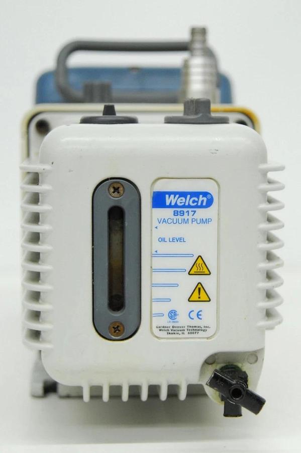 Used Welch 8917 Dual-Stage Direct-Drive Rotary Vane Vacuum Pump 1/2HP