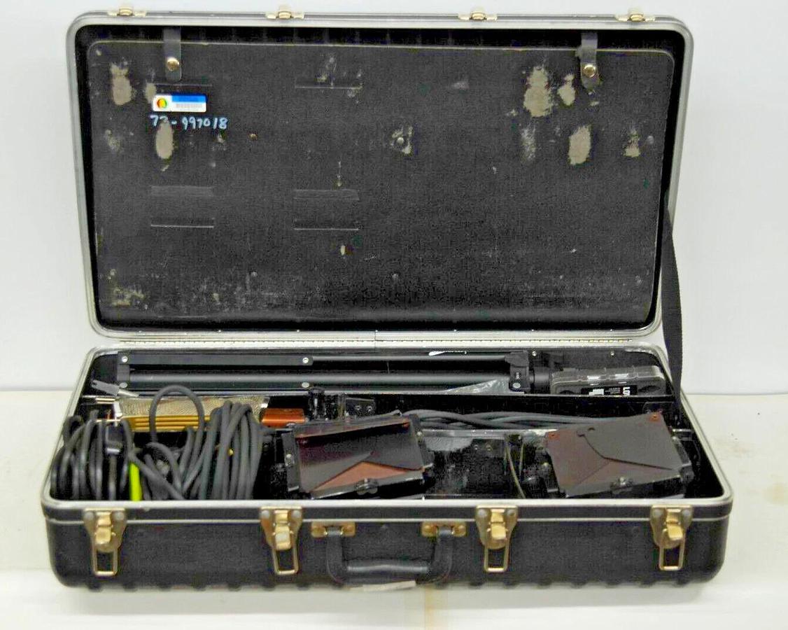 Used 2 Lowel OMNI and 1 Lowel TOTA Lights W/ Hard Case,  Stands, Power Cords and More