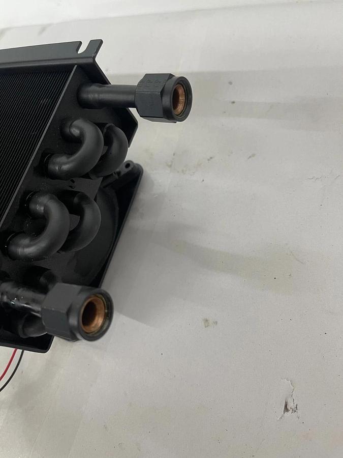 Used Lytron 6110G1AN - Single Fan 3/8" Copper Tube Heat Exchanger, 5" x 5"