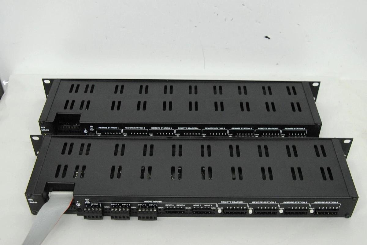 Used RDL SAS-8C 8 Station Audio Controller W/ SAS-8i Audio Input Chassis (SourceFlex)