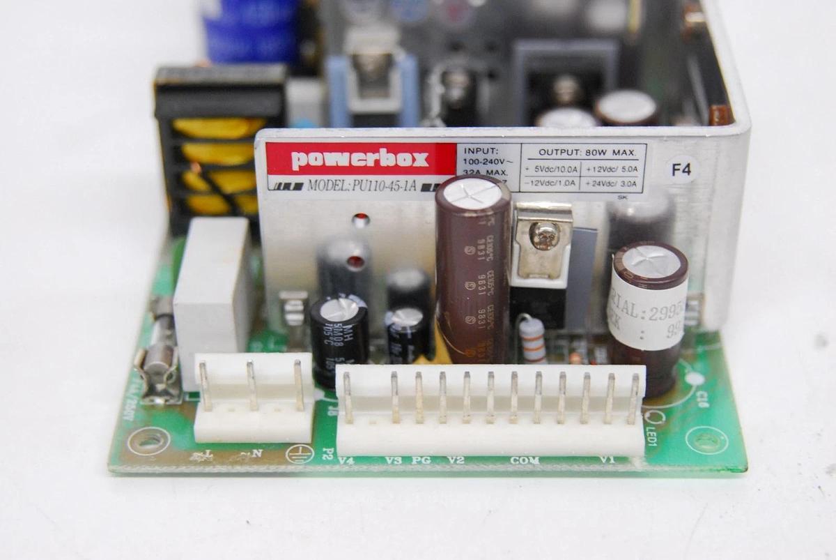 Used Powerbox PU110-45-1A Quad Output Power Supply (+5V,10A/+12V,5A/-12V,1A/+24V,3A)