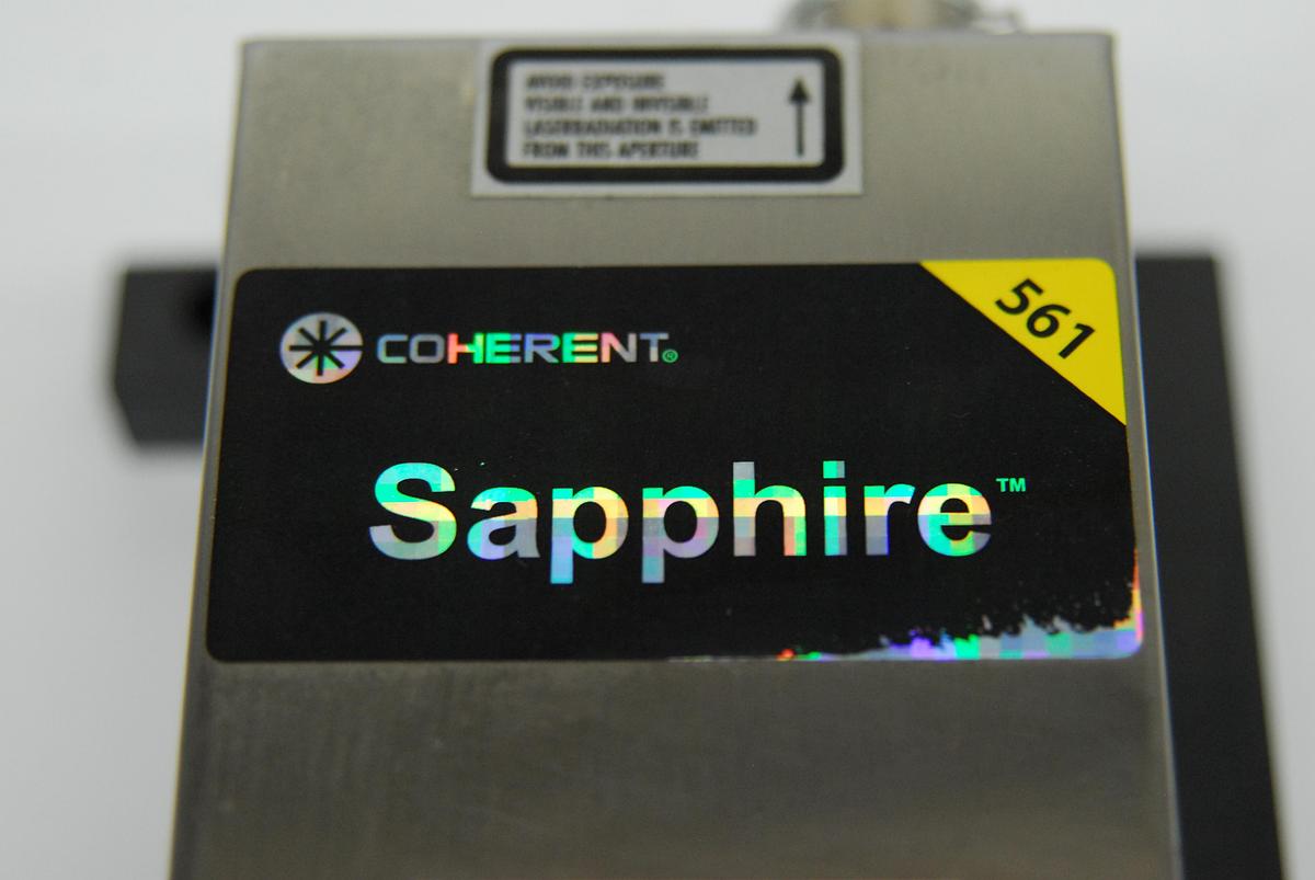 Used Coherent 1170380 Sapphire 561-20 CW CDRH Laser Head 561nm 20mW