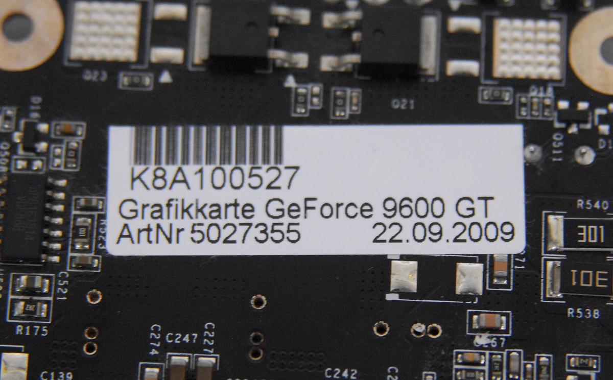 Used XFX GeForce 9600 GT K8A100527 512MB DDR3 Graphics Card - GE Voluson E8