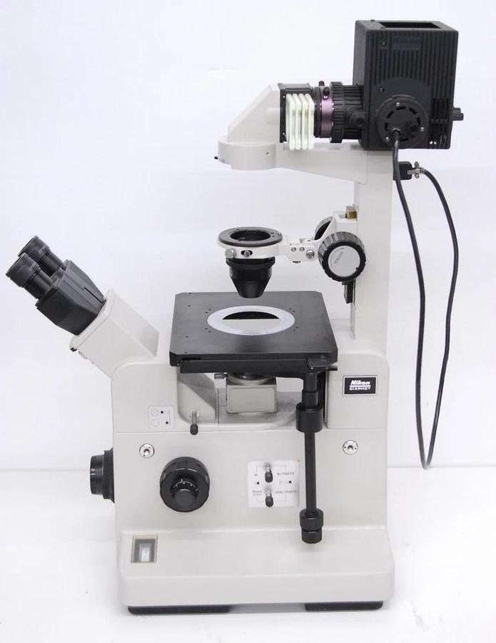 Used Nikon Diaphot Inverted Microscope W/ 4x Objective/Achr 0.15 Condenser/Eyepieces