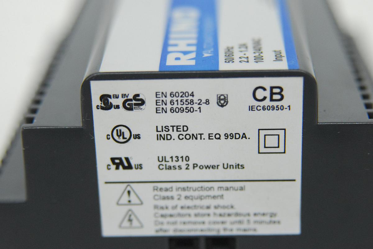 Used Rhino PSC-24-090 24-28 VDC 90W Adjustable DIN Mount Power Supply - TESTED