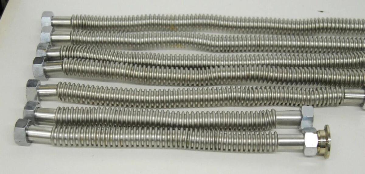 Used Metal Corrugated Flexible Vacuum Hose - Lot of 6