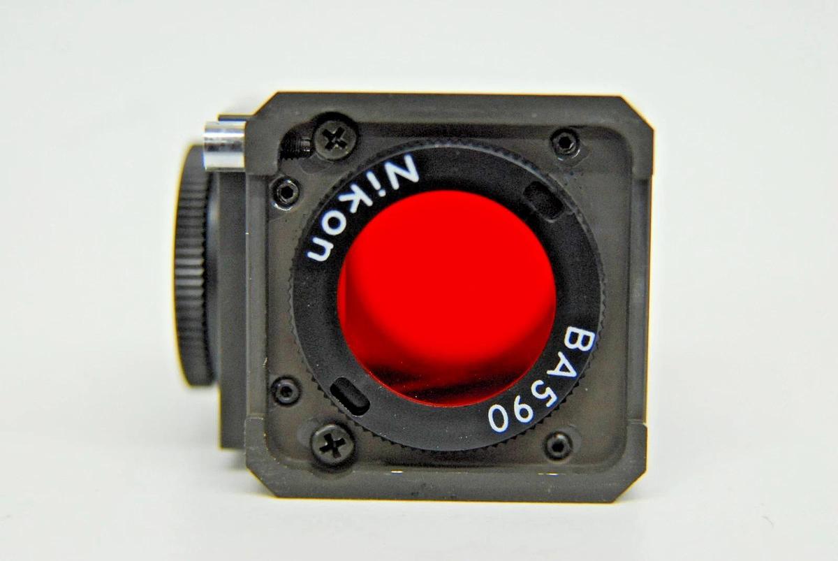 Used Nikon DM580 G-2A BA590 Microscope Filter Cube - Labophot, Optiphot, Diaphot