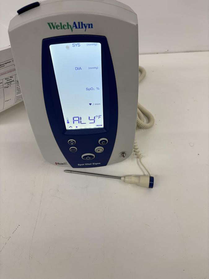 Used Welch Allyn 420 Spot Vital Monitor w/ Temp Probe + Power Supply