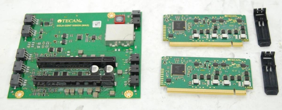 Used Tecan 30079779-02 CCLA-CENT VISION (MAX) Board W/ 2x Tecan 30057499-09 Boards