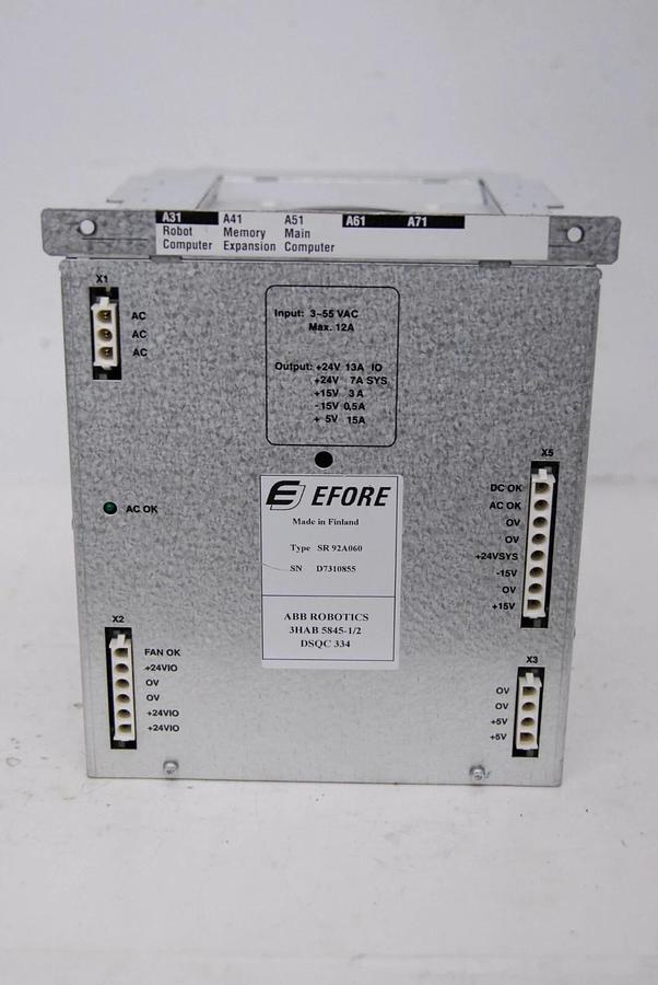 Used ABB Efore SR-92A060 3HAB 5845-1/2 DSQC 334 Power Supply Module