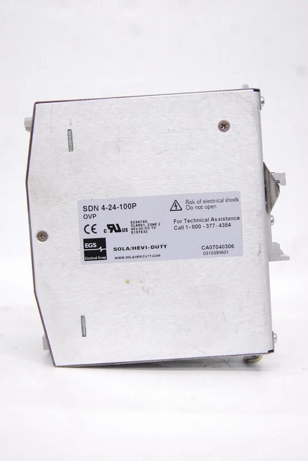 Used SOLA SDN 4-24-100P DIN Rail 24V 4A Power Supply