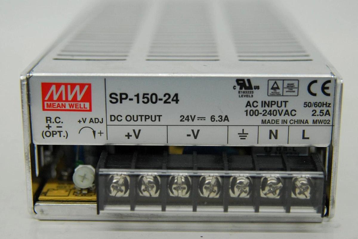 Used Mean Well SP-150-24 24V 6.3A 100-240VAC Power Supply