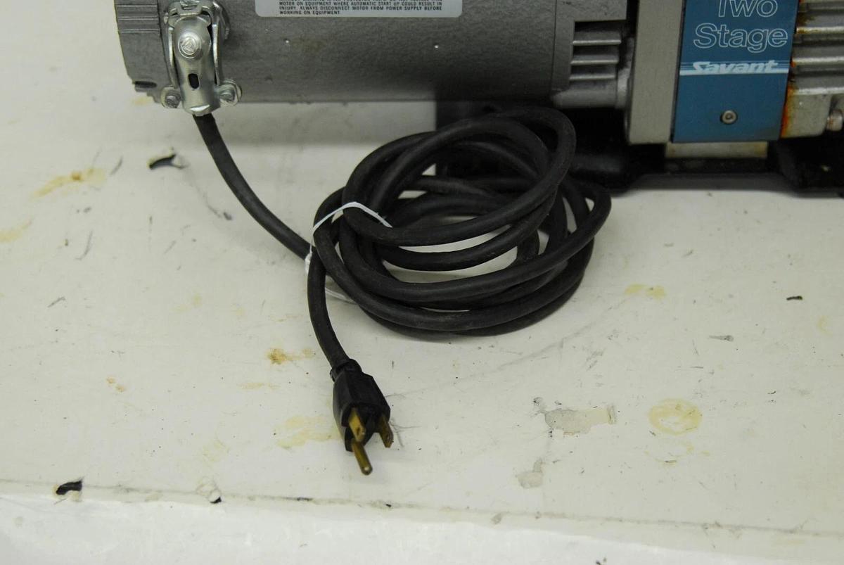 Used Savant VP100 Two Stage Rotary Vane Vacuum Pump W/ Franklin 1/2 HP Motor - Tested