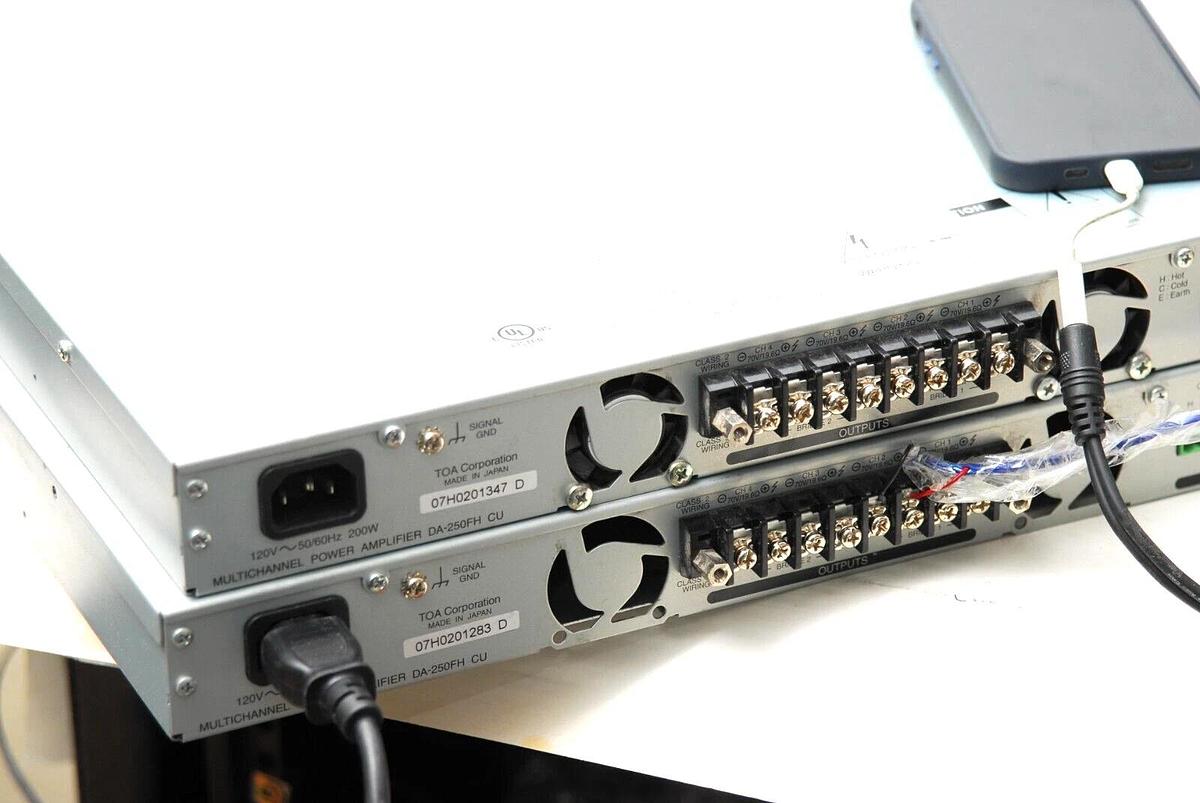 Used TOA DA-250FH Multichannel Power Amplifier - Lot of Two For Parts