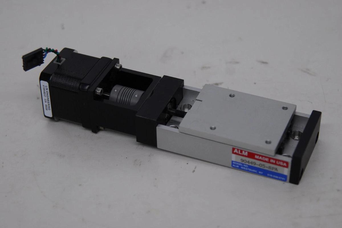 Used ALM Linear Actuator Slide 90449-04-SPA W/ Stepper Motor (Arcturus Veritas 704)