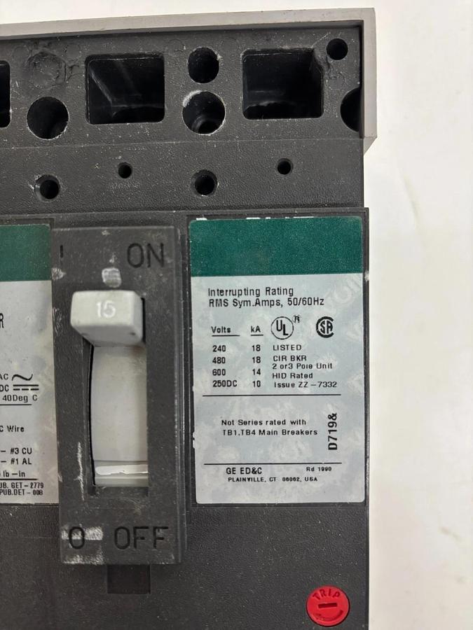 Used GE TED136015 Industrial Circuit Breaker