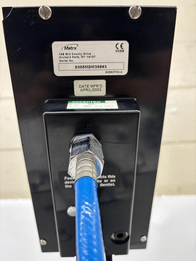 Used Matrx MDM Dental Nitrous Oxide Flowmeter with Pressure Gauges and Cart