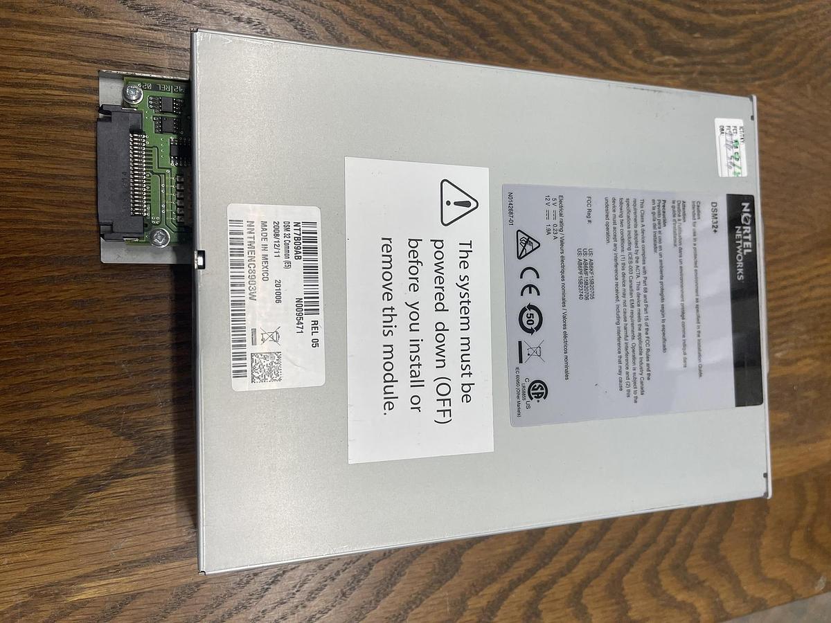 Used Nortel NT7B09AB 32-Circuit Digital Station Media Bay