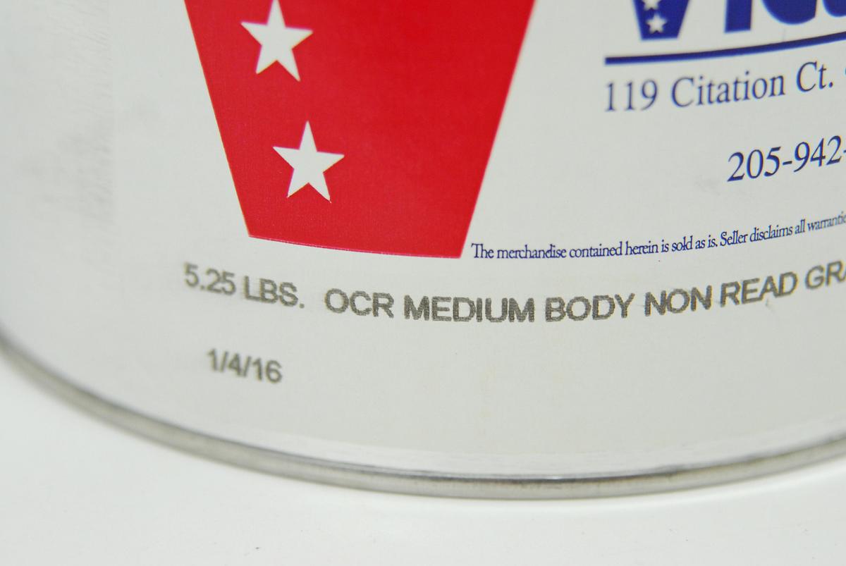 Used Victory Ink 10-3010 Non-Read Gray Lithographic OCR Medium Body Ink (5.25 lb. Can, Oil Base)