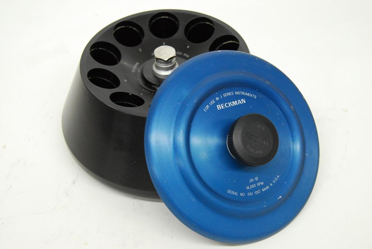 Used Beckman JA-18 Fixed Angle Centrifuge Rotor (10 x 100 mL, 18,000 rpm)