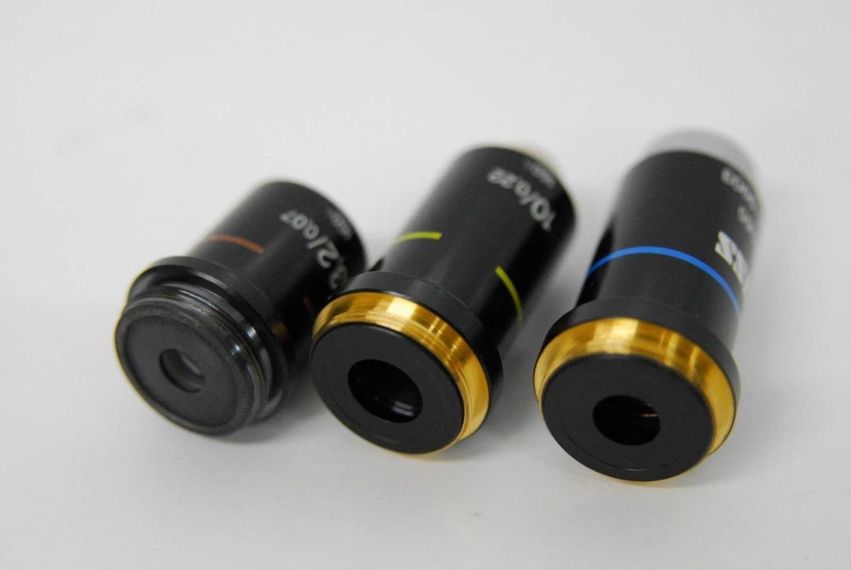 Used Zeiss 3.2x/10x/40x Objective Set (460100-9904, 460400-9904, 460700-9903)
