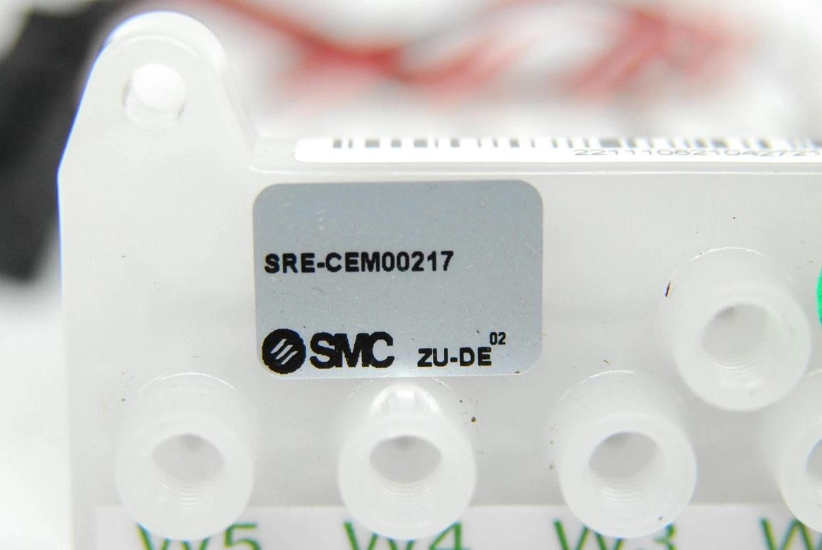 Used SMC LVM10R6-5A-Q 2-Port Solenoid Valve - Lot of 5 on ZU-DE Manifold