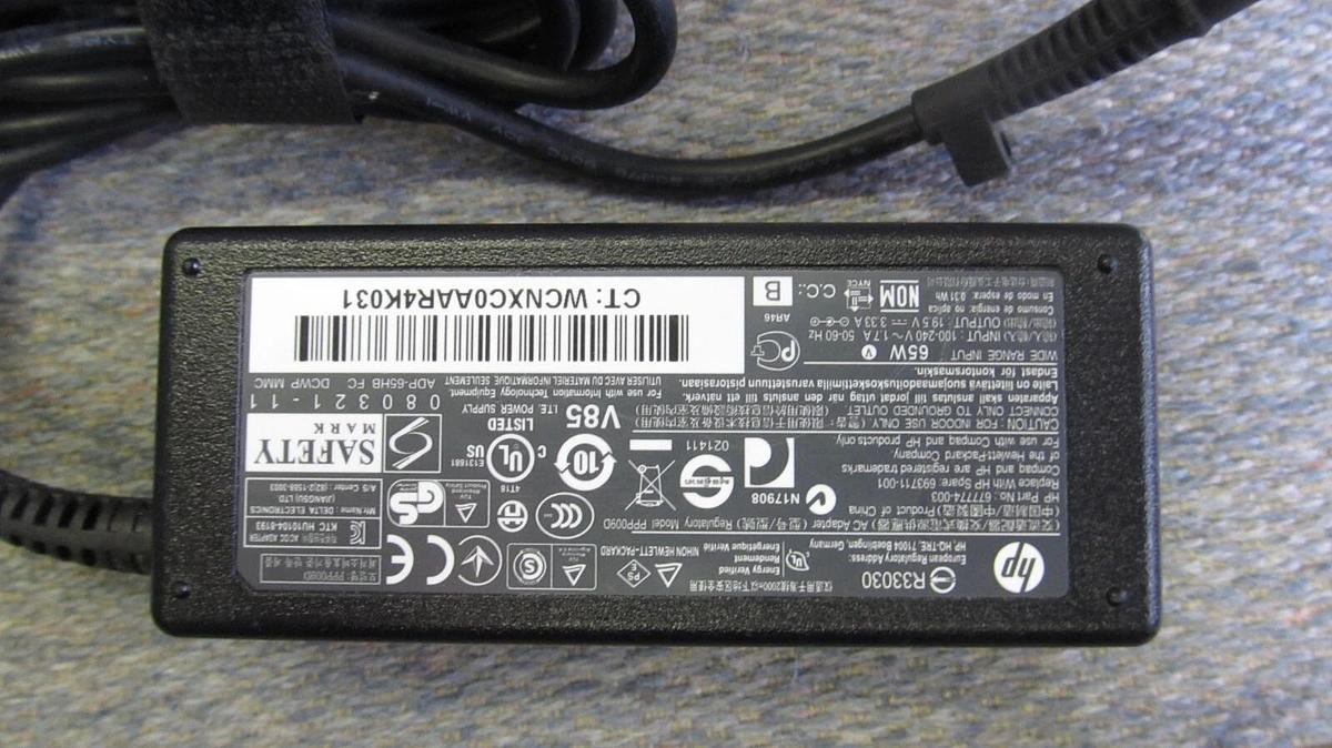Used HP  AC Adapter 65W 19.5V 3.33A 677774-003 PPP009D