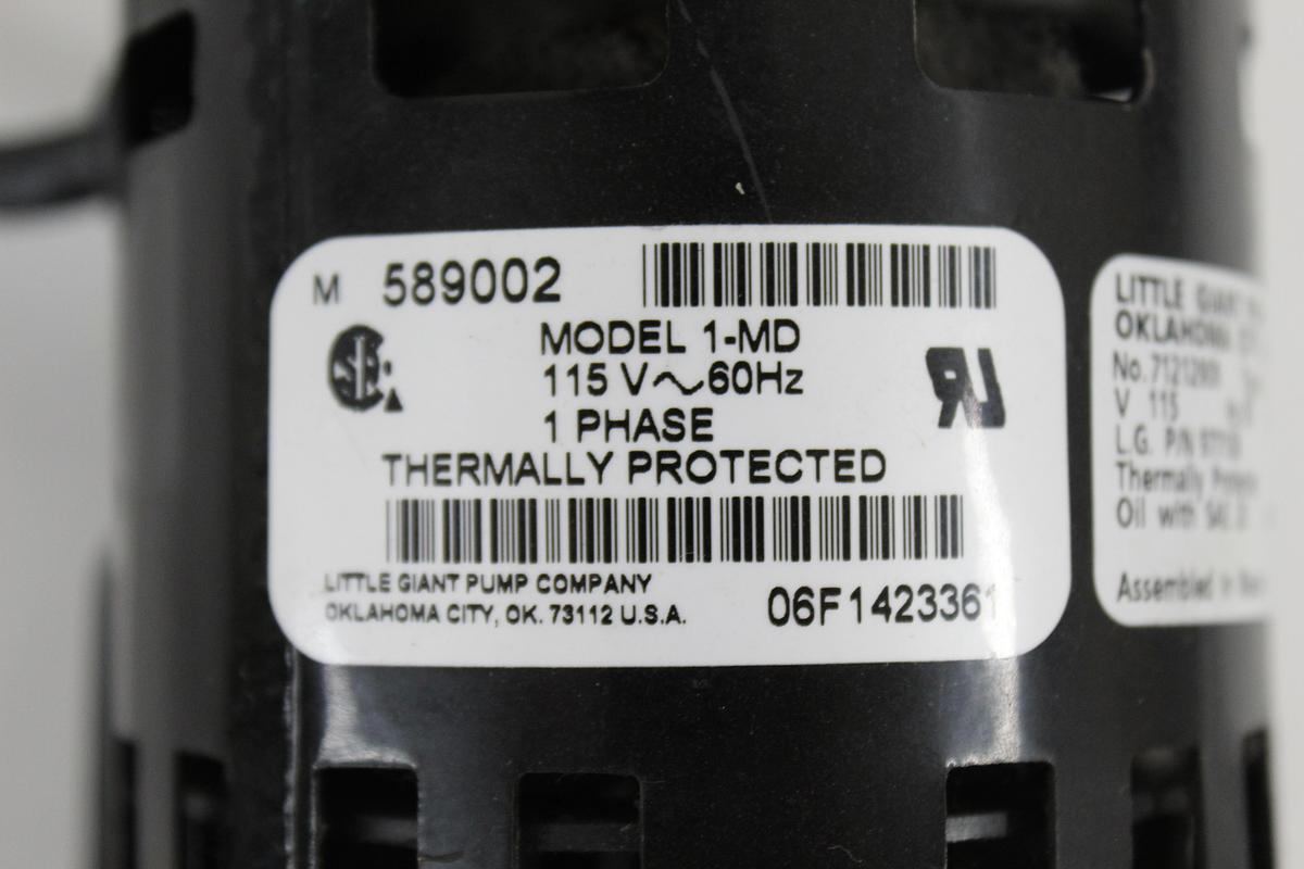 Used Little Giant 1-MD Magnetic Drive Chemical Pump 115V 60Hz 3000 RPM 589002