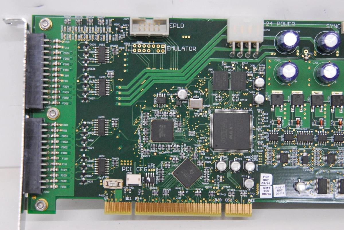 Used Vision BioSystems PCI 4 Axis Stepper Control Card 37.5501.110 W/ Attached Cables