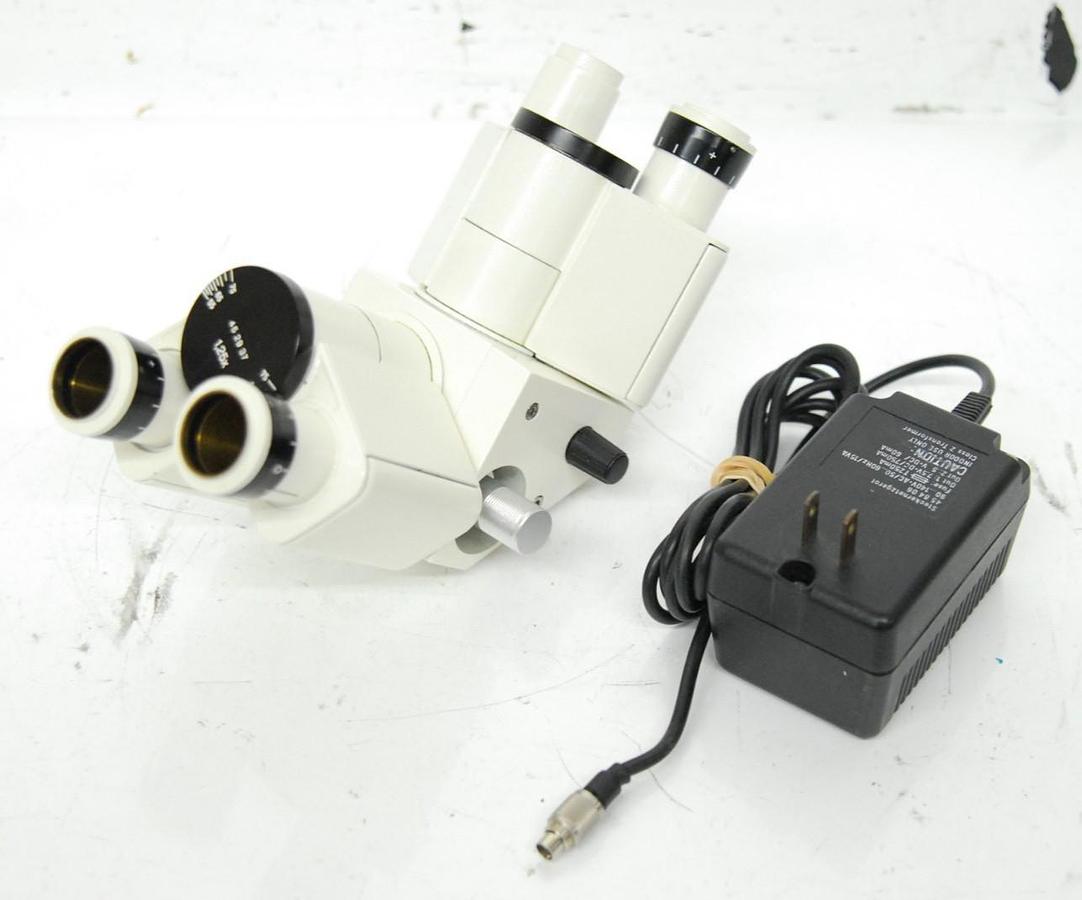 Used Zeiss 45 29 37 Dual Observation Tube LED Pointer Microscope Head W/ Power Supply