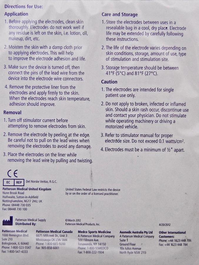 Used Metron 566582 70mm 2.75" Self Adhesive Cloth Electrodes - Lot of 10