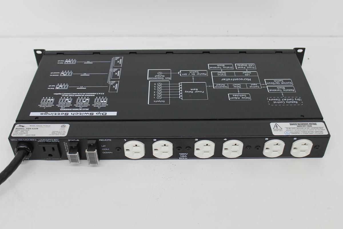 Used Middle Atlantic Power Sequencer PDS-620R 6-Step Sequencer 115V 20 Amp 6 Outlets 