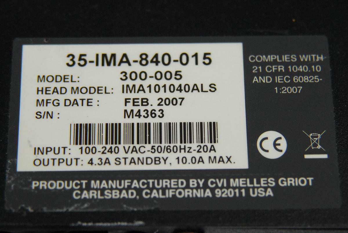 Used 2007 Melles Griot IMA101040ALS, 35-IMA-840-015, 300-005